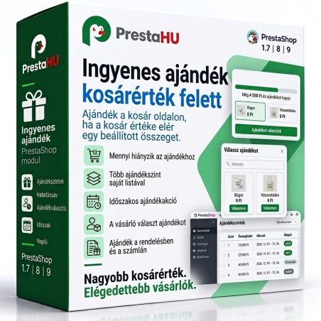 Ingyenes ajándék kosárérték felett PrestaShop modul | PrestaHU