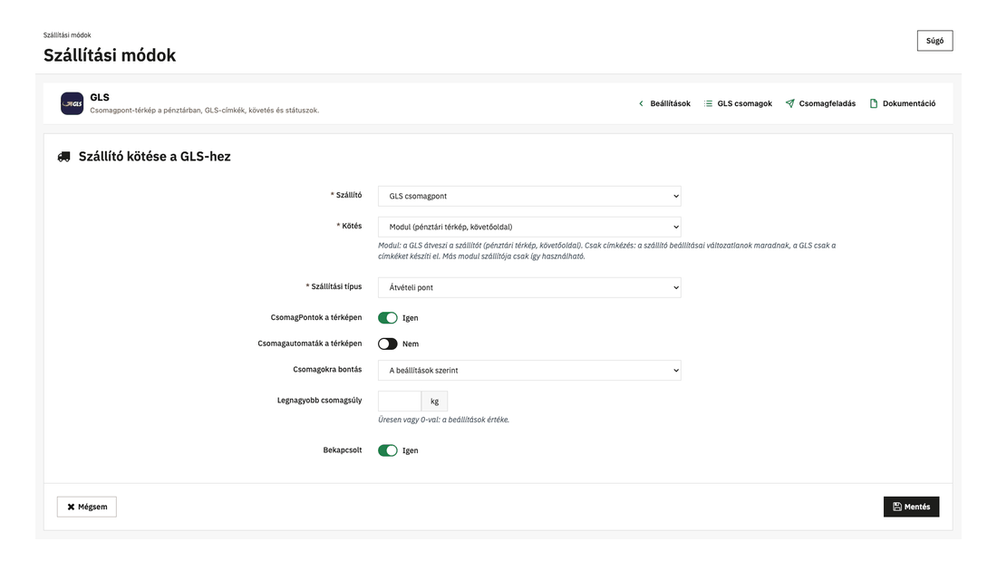 GLS szállító-kötés: PrestaShop-szállító kötése a GLS-hez modul vagy csak címkézés módban, csomagponthoz, automatához vagy házhozszállításhoz