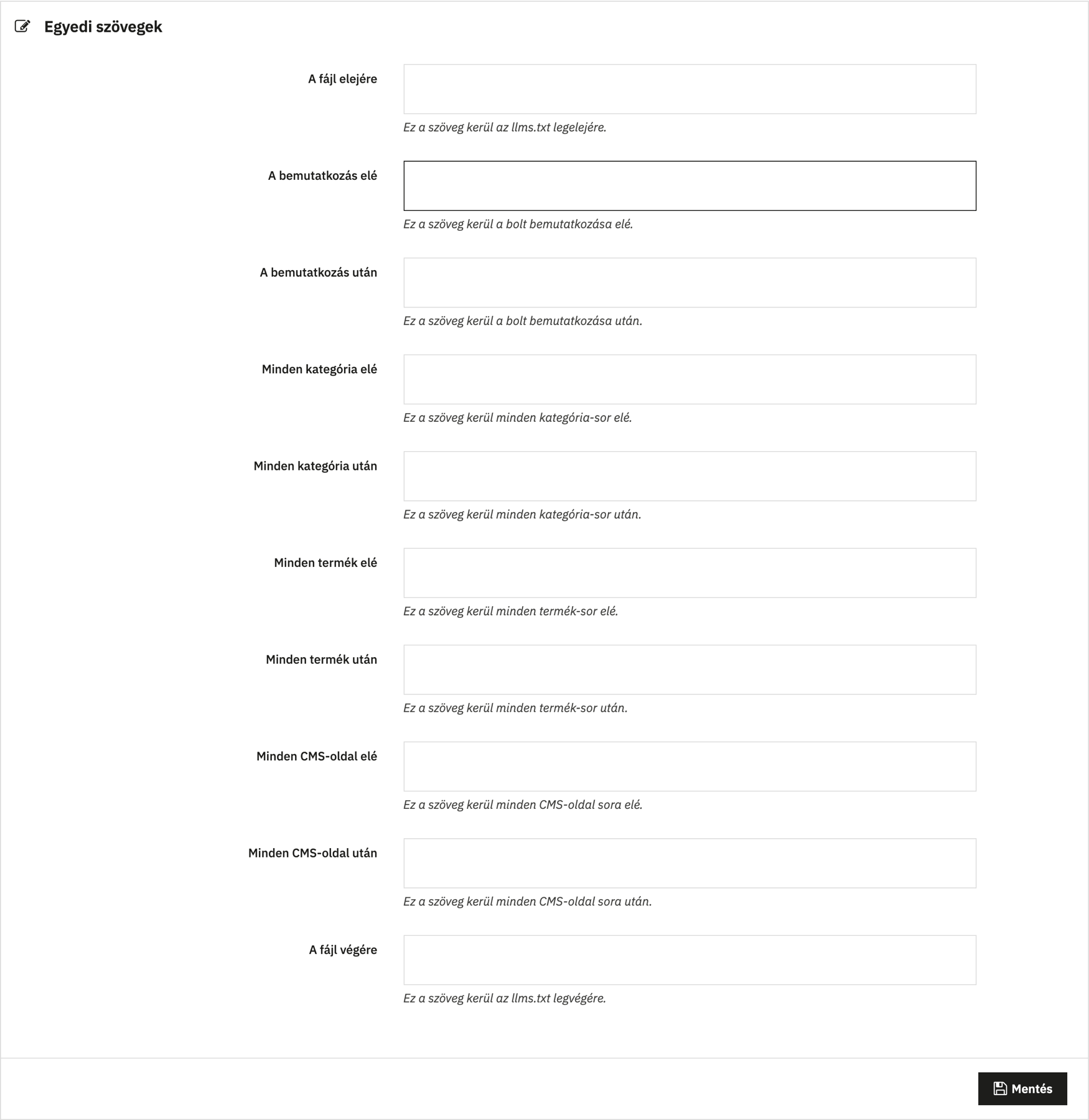 Adding your own text to the list